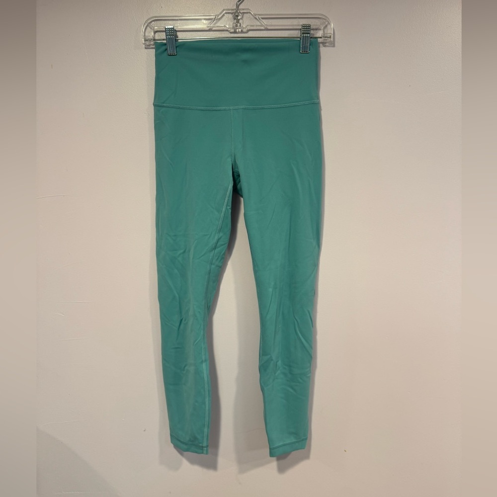 Teal blue lululemon wunder train‎ leggings
